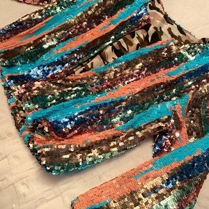 Reversible Sequin/Camo Cropped Jacket